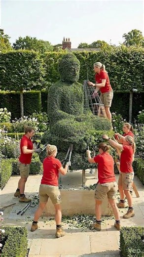 Spring Temple Buddha Topiary ⛩️🌿 World’s Tallest Statue Build | Satisfying Time-Lapse #construction