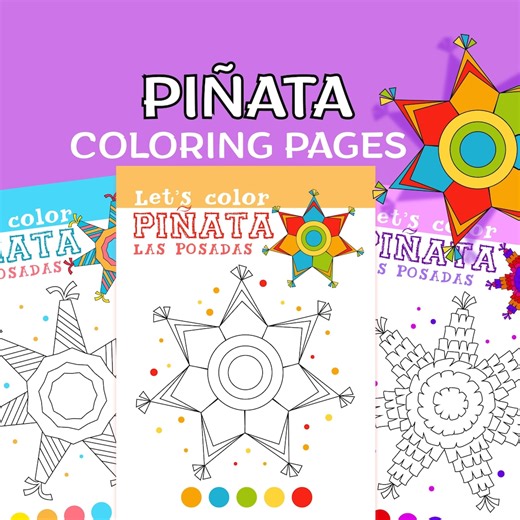 Printable Mexican Star Pinata Kids Coloring Sheets L Las Posadas Activity | Classroom Art | Digital Download | PDF - Etsy Australia
