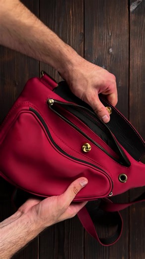 Handmade Red Leather Fanny Pack: A Unique Accessory