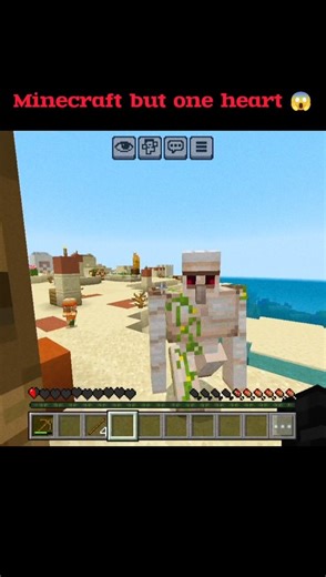 Minecraft 1 Heart Challenge 😱 I Almost Died! #shorts