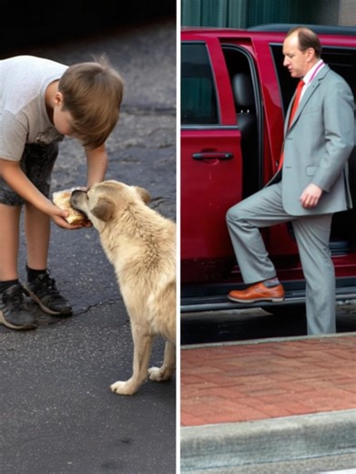 Every day, my son shared half of his lunch with a stray dog—until the day a red SUV stopped beside him. Eli, my ten-year-old, has always had the softest heart. He thanks the bus driver, waves to the garbage collectors, and carefully moves beetles out of harm’s way on the sidewalk. A few weeks ago, I started noticing things. The peanut butter jar was emptying too fast, the loaf of bread seemed to disappear overnight, and his lunchbox began coming home completely clean—no crumbs, no leftovers. One
