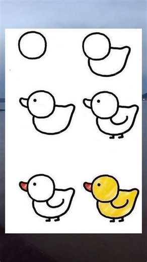 step by step guide drawing a duck