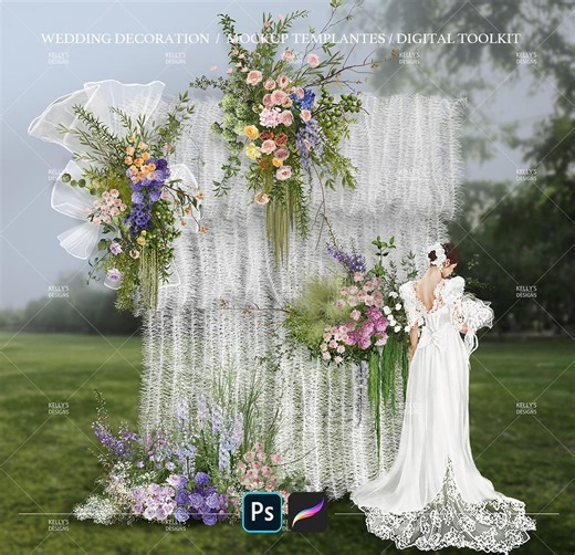 Wedding Layout Template: Flower Illustration (digital Download) - Etsy