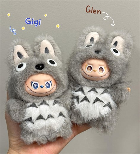 Mini Gray Plush Set | 14cm Handmade Stuffed Toys | Custom Star Eyes | Collectible Dolls - Etsy