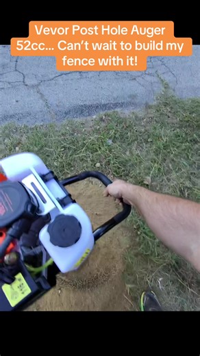 I will be making another video of my fence build using this post hole auger tool. 52cc engine and 30” Auger is insane for the price. #diy #fencing #fence #homeowner #concrete