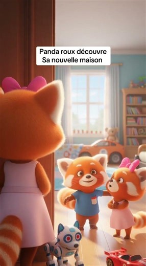 Panda roux découvre sa nouvelle maison #lesaventuresdepandaroux #dessinanimé #fyp