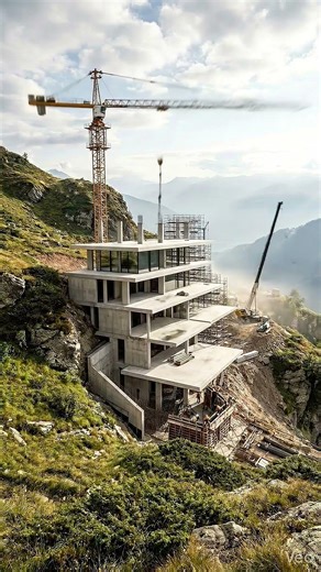 Billionaire Builds Gravity-Defying Glass Villa #ModernArchitecture #Construction