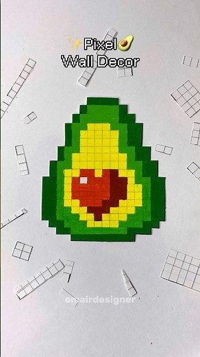 DIY Pixel Art Of Avocado 🥑 | Aesthetic Wall Decor ✨