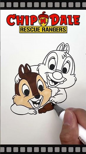 Coloring Chip 'n Dale（チップとデール） [Coloring book] #drawing