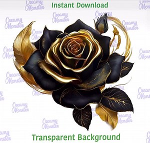 24 Luxury Roses and Gold Clipart Bundle PNG Transparent Floral Decor for Cards Crafts and Branding - Etsy