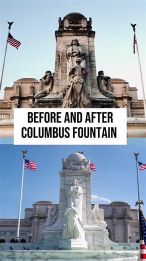 It’s the first Columbus Day in 19 years that the water is FLOWING in the Christoper Columbus fountain at Union Station because of Trump restoration. Look! #trumpnews #washingtondc #originalcontent #travel