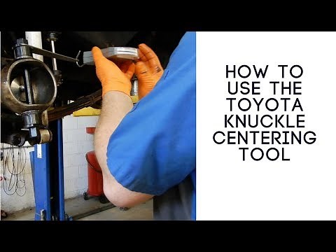 Using the Toyota knuckle centering tool
