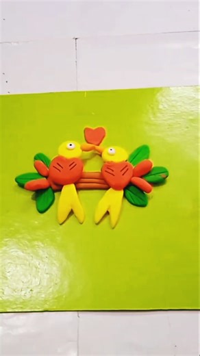 easy way to make clay birds 🐦how to make polymer clay love Birds #shorts #yt #viralshorts #birds