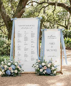 Fabric Wedding Seating Chart & Welcome Sign | Elegant Linen Wedding Sign Set - Etsy Australia