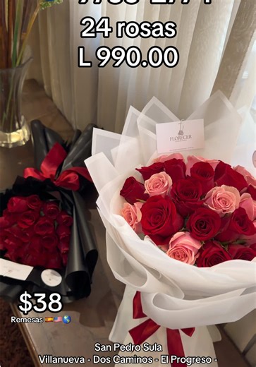 24 rosas ✨🫶🏻🔥 combinado o un solo tono ¡el preferido! 💌😍 ENTREGA INMEDIATA 🇭🇳 Envíos nacionales y entregas personales en sps y al rededores escríbenos ya! Estás lejos? Te ayudamos a sorprender a distancia 😘 #lacasadelasrosas #SPS #Honduras #enviosnacionales #floristeriaflorecer