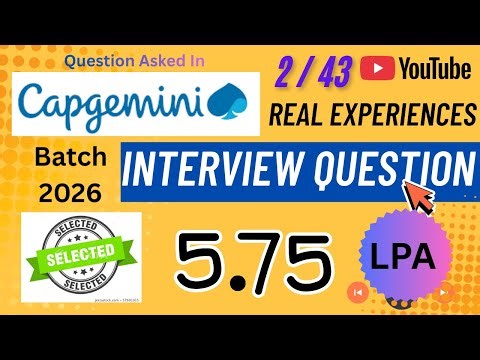 Capgemini Fresher Interview Experience | 5.75 LPA Package | Real Questions