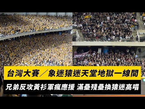 台灣大賽／象迷猿迷天堂地獄一線間！兄弟反攻黃衫軍瘋應援 滿壘殘壘換猿迷高唱｜NOWNEWS