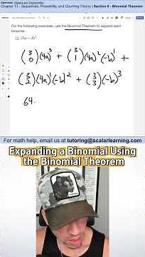 Expanding a Binomial Using the Binomial Theorem #binomialtheorem #maths #education