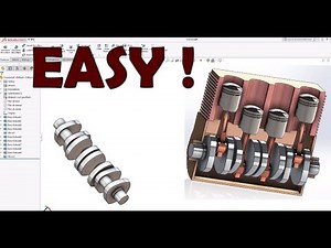 Solidworks Complete Project Engine (Moteur) -3- CRANKSHAFT - PART DESIGN-STEP BY STEP !
