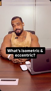 What is Isometric? :-Isometric contraction = when a muscle is contracted & held under tension without moving (no lengthening or shortening). Example: • Holding the dumbbell halfway in a biceps curl. • Pausing at the bottom of a squat. • Flexing quads in a vacuum pose. What is Eccentric? The eccentric phase of an exercise = the lowering / lengthening part of the movement, where the muscle resists force while getting longer. Example: • In a biceps curl → lowering the dumbbell. • In a squat → going