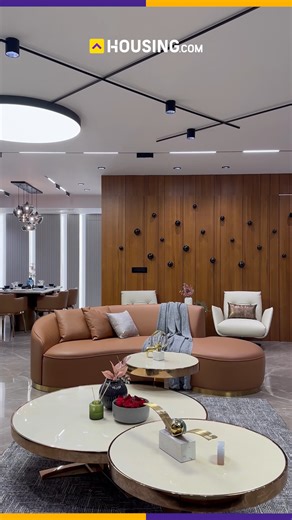 184K views · 1.6K reactions | Spot on perfection is abundant in this spacious living room. This exquisitely planned and elegantly designed, elaborate space with plush sofas, an artistic center table, and futuristic light installations has a galore of inspiration to offer. #homeinspiration #homeinterior #homedecor #interiordesign #interiordecor = | Housing.com | Facebook