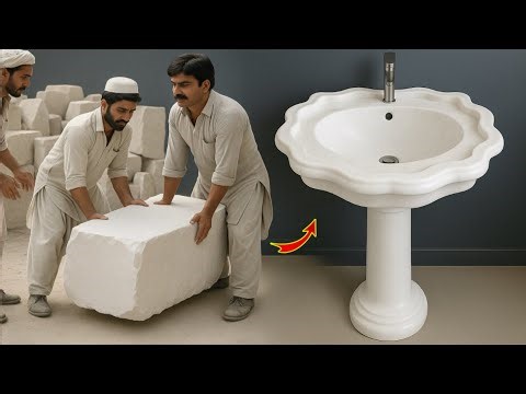 Amazing Skill! Turning Raw Stone into a Beautiful Wash Basin