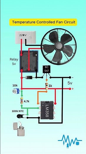 🌡️ Automatic Fan Controller Using NTC Thermistor | 220V Fan #Shorts