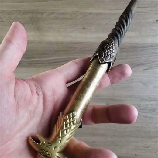Wood Wand with Brass Antique Handle - 008