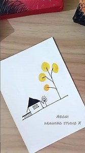 Easy Minimal Scenery Drawing 🌿 | Simple & Aesthetic Art Ideas #Shorts #Art #EasyDrawing