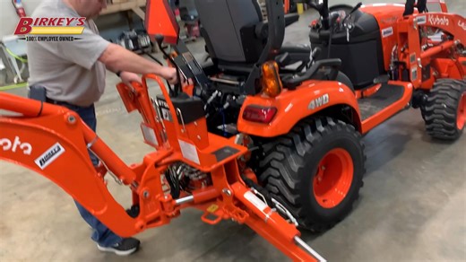 Remove a backhoe from a Kubota BX23S with this Birkey's Macomb customer! Check out all of our Kubota tutorials on our Youtube channel at https://bit.ly/40d4TYD | Birkey's Farm Store | Facebook