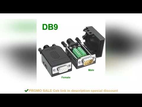 DB9 RS232 Connector D-SUB 9 Pin Male Female Plug RS485 Breakout Terminals 21-24 AWG Wire Solderless