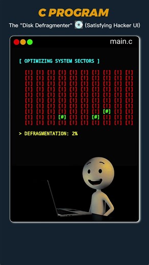 How Hackers Optimize System Memory 💽💻 (Satisfying) #softwareengineer #cybersecurity #shorts
