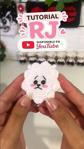 BT21 Freebies idea/ RJ crochet pin 💜 #bts #btsarmy