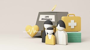 Investing in the form of life insurance and health insurance to manage risks concept. Assurance and insurance finances, health care family and life. pastel background realistic 3d rendering animation