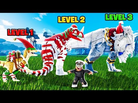 JURASSIC BLOCKY but EVERY KILL = BIGGER DINOSAUR! (Christmas Dinosaurs)