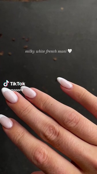 Milky White French Manicure with OPI Funny Bunny Base