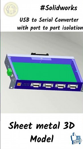 Advance USB to Serial Converter – Port-to-Port, Sheetmetal Design & Demo #sheetmetal #solidworks #1m
