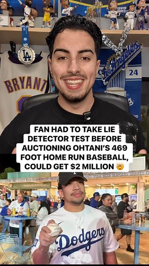 This Dodgers fan had to take a lie detector test before he could auction Shohei Ohtani’s 469 foot home run baseball and he could get $2 million for it 😳 | Dodgers Nation