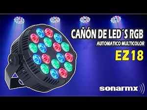 EZ18 LED Cañón de Leds RGB 18x1 Automático Multicolor Audioritmico, Marca Wahrgenomen