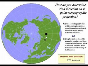 Determining Wind Direction on a Polar Stereographic Map