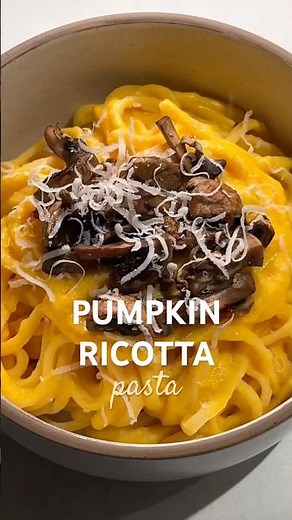 pumpkin ricotta pasta with mushrooms