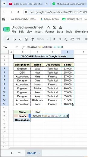 How to Create a XLOOKUP in Google Sheet