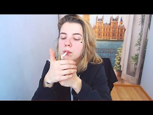 Bonnie enjoys a cigarette then plays with a glass! - Smoking Girls Channel