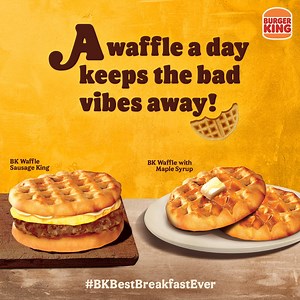 3.8K views · 72 reactions | You’ll never dread waking up when there’s a round, fluffy, and tasty BK Waffle waiting for you! Order BK Maple Waffles now, available all day errday! | Burger King Philippines | Facebook