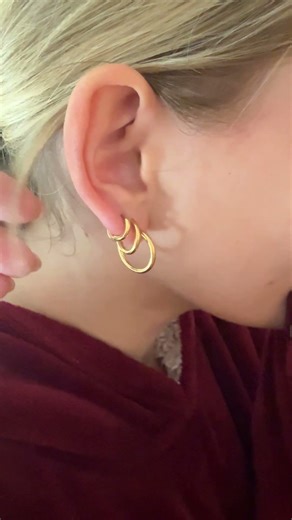 Fribasics Set of Gold Hoops Demo #goldhoops #goldearrings #hoopearrings #amazon #amazonfinds