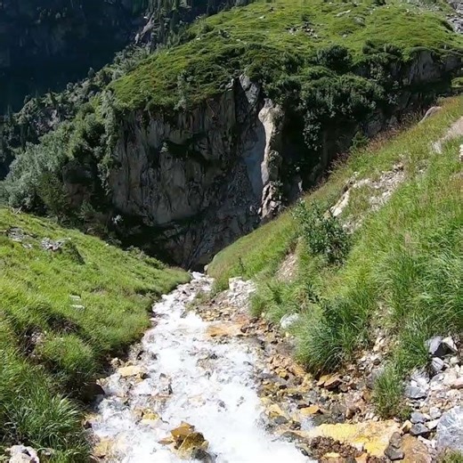 Hike to lake Oberhornsee, Lauterbrunnen valley, Switzerland