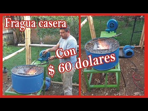 Fragua casera de madera o carbón para cuchilleria y herramientas. Económica, Funcional y fácil