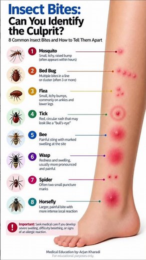 8 Common Insect Bites Explained | Can You Identify the Culprit? | Clinical Appearance Guide