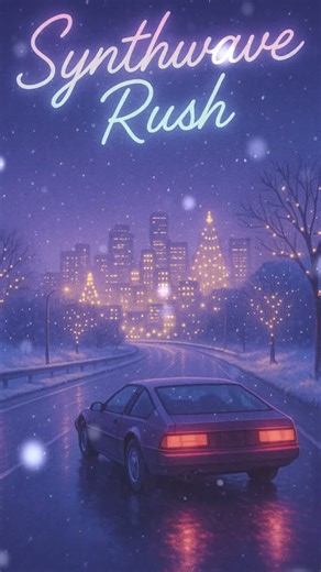 Synthwave Rush | Lofi Christmas Night Drive 🌨️🚗