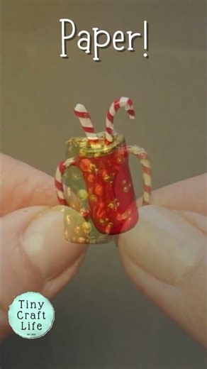 🎄EASY DIY Mini Mugs With PAPER🎁#FestiveDIY #XmasCraft #Miniatures